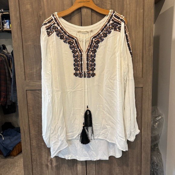 Soft Surroundings Tops - Soft Surroundings XL Boho Peasant Blouse top embroidered